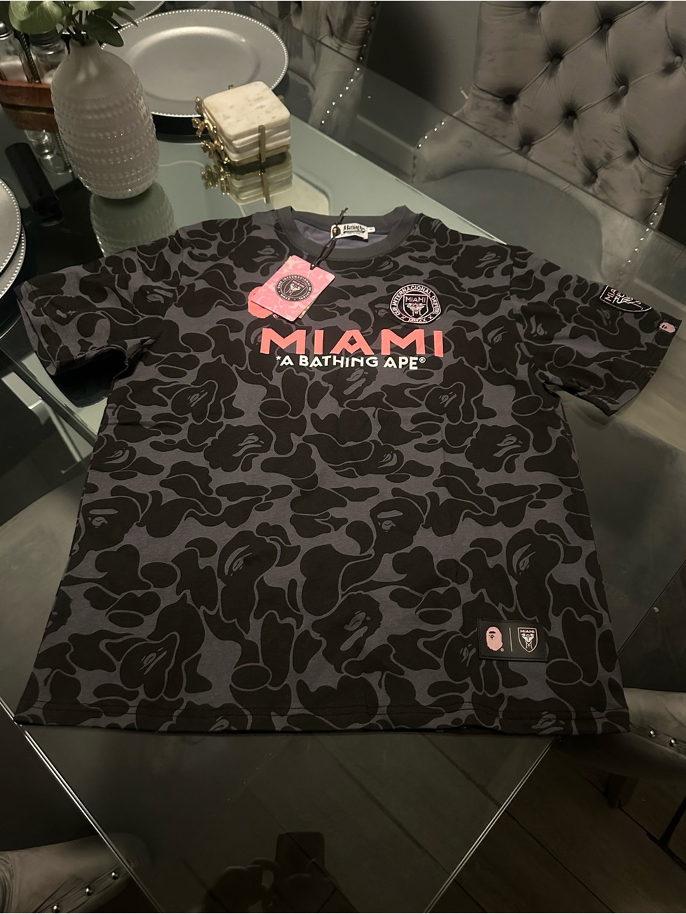 Bape Black & Pink Miami Camo Kids Tee